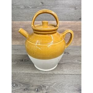 Vintage Grespots Digoin France Glazed Stoneware Jug Pitcher 13” Tall With Lid